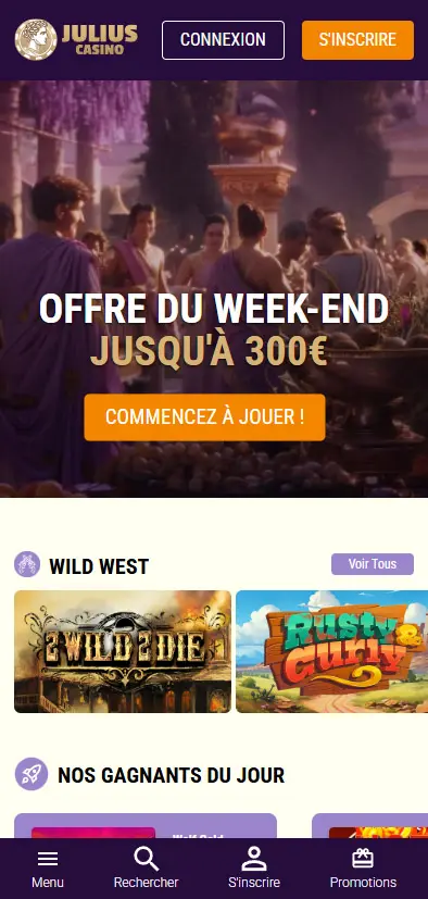 Applications pour Smartphone JULIUS CASINO